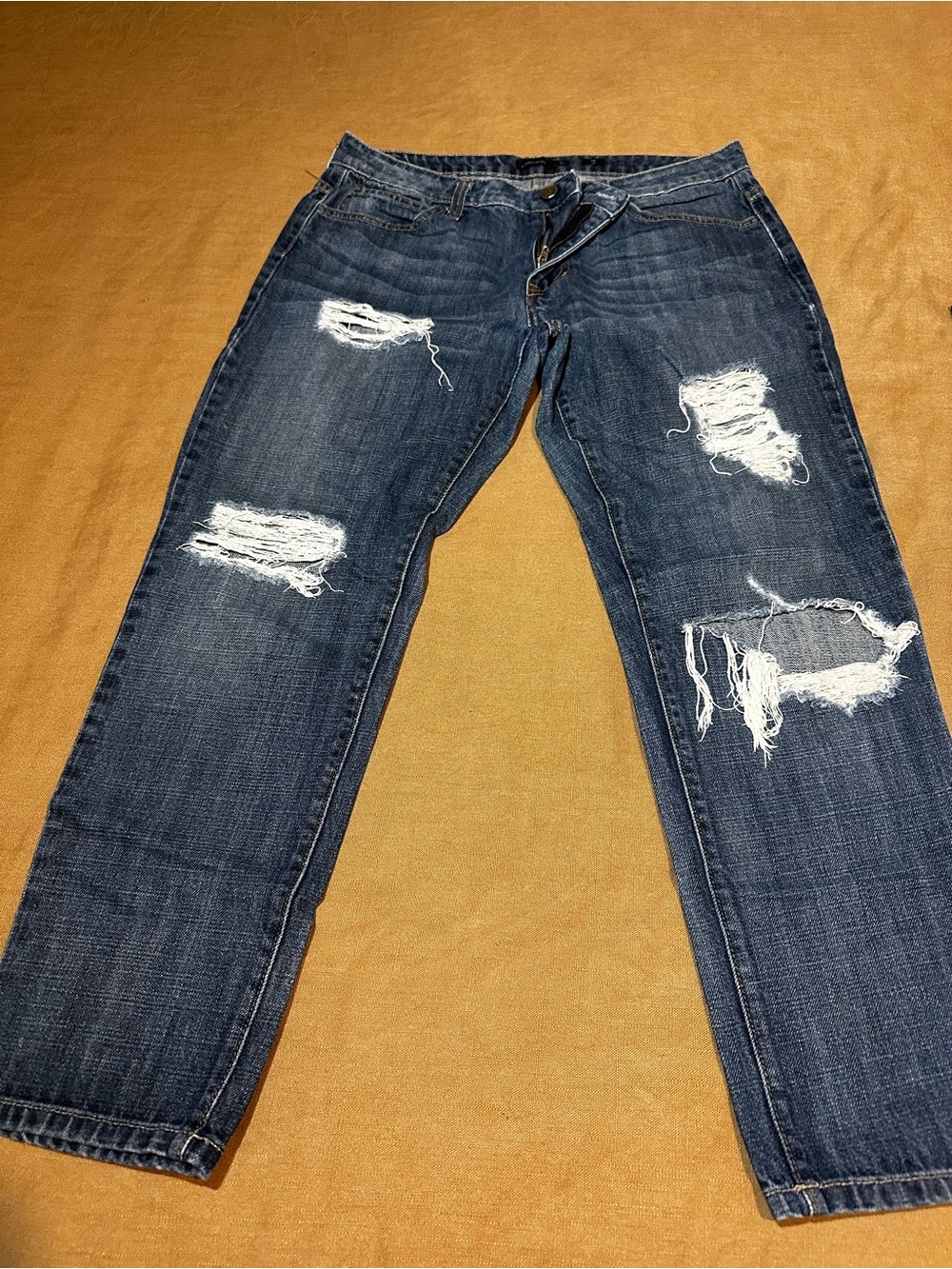 HIDDEN JEANS Distressed Dark Blue Jeans - Classic Ripped Denim